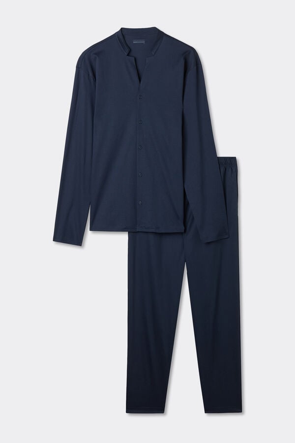 Klassischer Baumwoll-Pyjama Marine